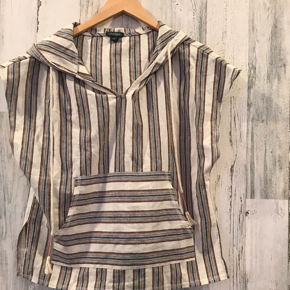 Multicolor stripe Drug rug hoodie / front pockets